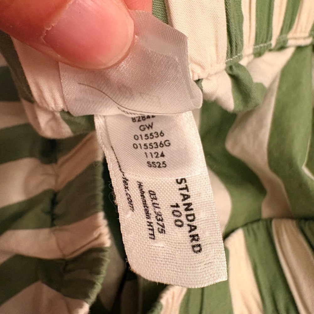 Hanna Andersson Pajama Set Green White Striped Cotton Button Down Top Shorts L - Picture 10 of 16